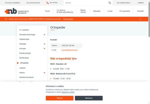 Zobrazit webové stránky Ortopedie Nemocnice Brandýs nad Labem