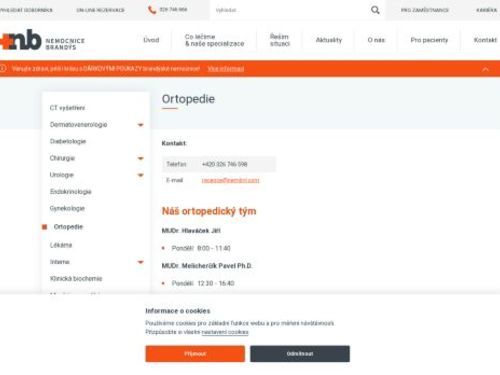 Ortopedie Nemocnice Brandýs nad Labem