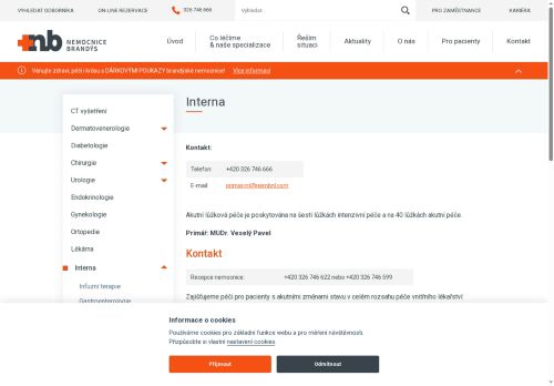 Zobrazit webové stránky Interna Nemocnice Brandýs nad Labem