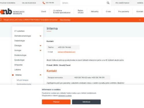 Interna Nemocnice Brandýs nad Labem