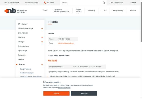 Zobrazit webové stránky Interna Nemocnice Brandýs nad Labem