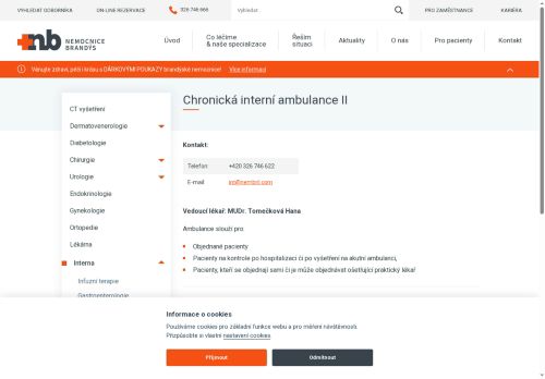 Zobrazit webové stránky Chronická interní ambulance II - Nemocnice Brandýs nad Labem