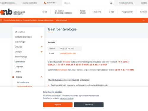 Gastroenterologie Nemocnice Brandýs nad Labem