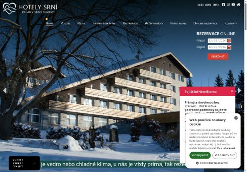 Webové stránky HOTELY SRNÍ, a.s., Srní