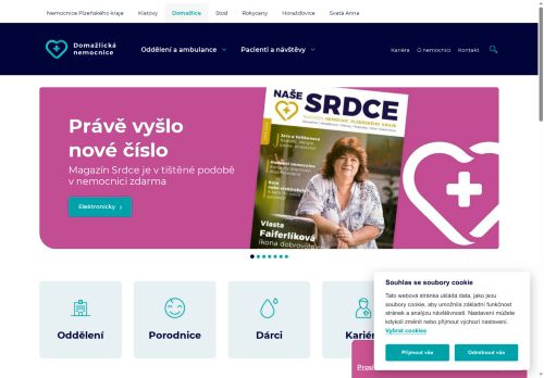 Domažlická nemocnice, a.s. nabízí práci na pozici Všeobecná sestra v obci Domažlice