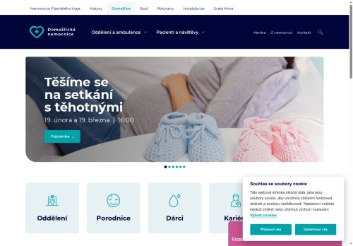Webové stránky Domažlická nemocnice, a.s., Domažlice