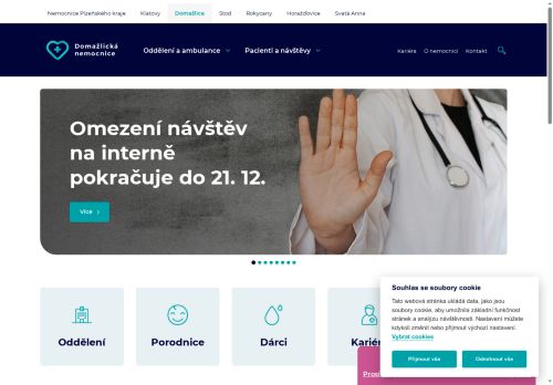 Webové stránky Domažlická nemocnice, a.s., Domažlice
