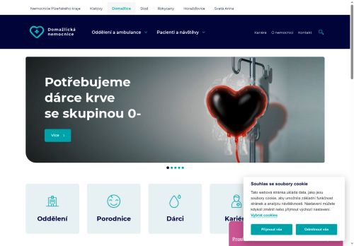 Webové stránky Domažlická nemocnice, a.s., Domažlice
