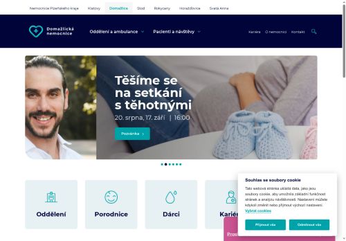 Webové stránky Domažlická nemocnice, a.s., Domažlice