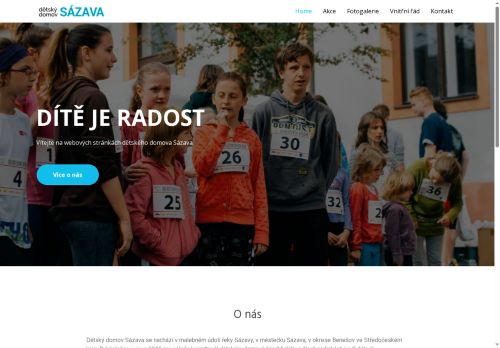 Webové stránky Dětský domov a Školní jídelna, Sázava, Benešovská 7, Sázava