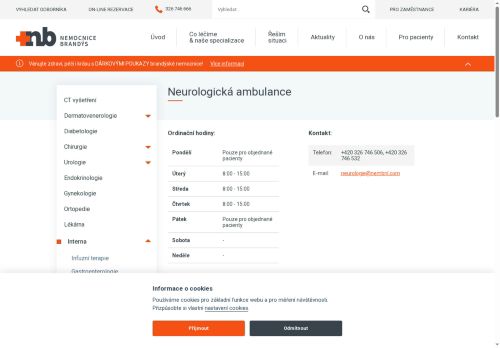 Zobrazit webové stránky Neurologická ambulance Nemocnice Brandýs nad Labem