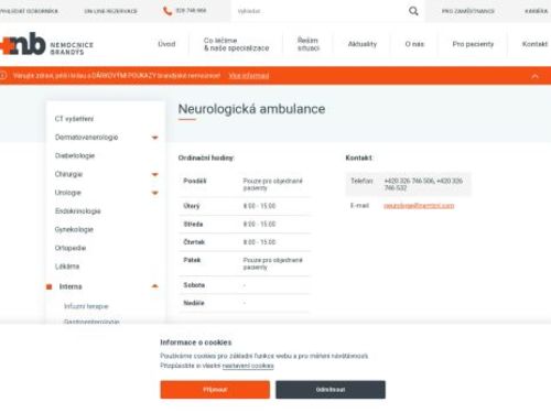 Neurologická ambulance Nemocnice Brandýs nad Labem