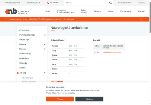 Zobrazit webové stránky Neurologická ambulance Nemocnice Brandýs nad Labem