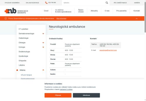 Zobrazit webové stránky Neurologická ambulance Nemocnice Brandýs nad Labem