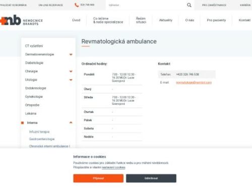 Revmatologická ambulance Nemocnice Brandýs nad Labem