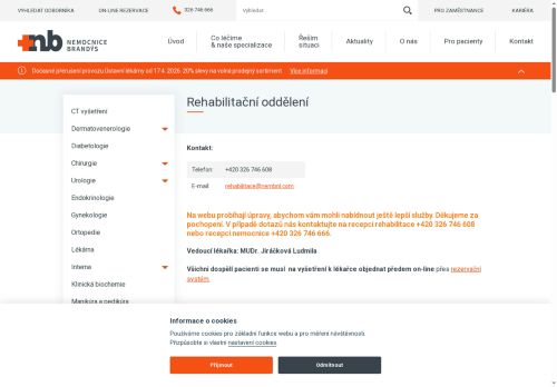 Zobrazit webové stránky Rehabilitační oddělení Nemocnice Brandýs nad Labem