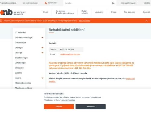 Rehabilitační oddělení Nemocnice Brandýs nad Labem
