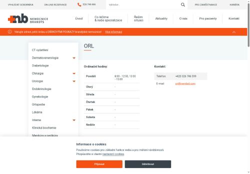 Zobrazit webové stránky ORL Nemocnice Brandýs nad Labem