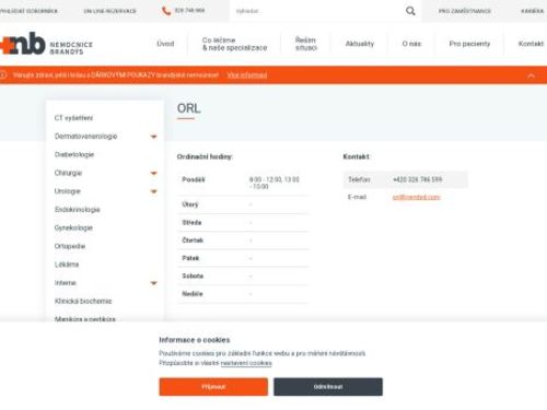ORL Nemocnice Brandýs nad Labem