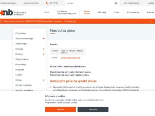 Následná péče Nemocnice Brandýs nad Labem