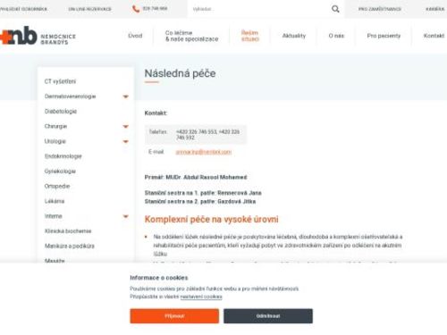 Následná péče Nemocnice Brandýs nad Labem