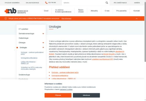 Zobrazit webové stránky Urologie Nemocnice Brandýs nad Labem