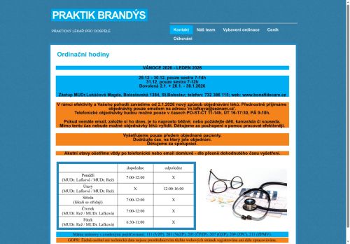 Zobrazit webové stránky Praktický lékař pro dospělé - MUDr. Miroslava Lafková