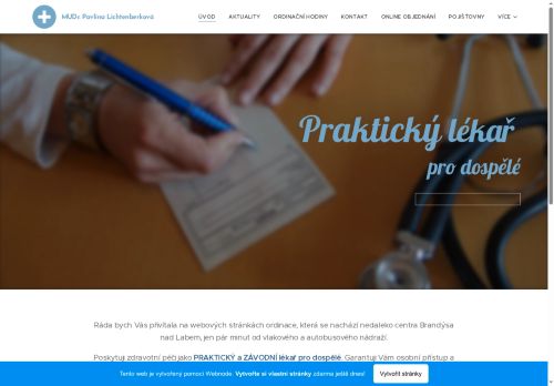 Zobrazit webové stránky Praktický lékař pro dospělé - MUDr. Pavlína Lichtenberková