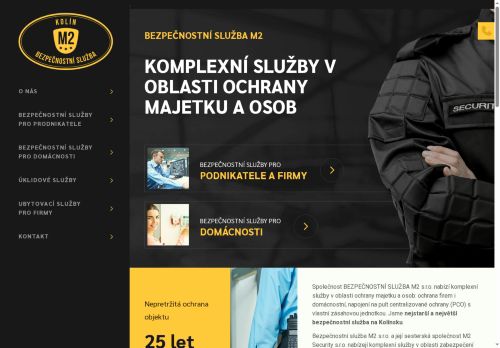 Webové stránky BEZPEČNOSTNÍ SLUŽBA M2 s.r.o., Kolín