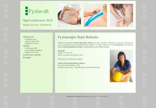 Zobrazit webové stránky Fyzioterapie Stará Boleslav - Mgr. Eva Kalvasová, Ph.D.