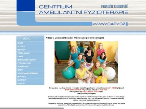 CAFY P.T. s.r.o.  - Centrum ambulantní fyzioterapie