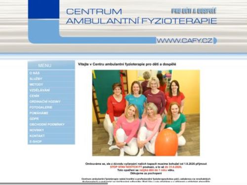 CAFY P.T. s.r.o.  - Centrum ambulantní fyzioterapie