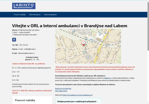 Zobrazit webové stránky ORL ambulance - Larint - MUDr. Karolína Havlíčková Dostálová