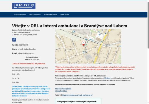 Zobrazit webové stránky ORL ambulance - Larint - MUDr. Karolína Havlíčková Dostálová