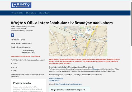 Zobrazit webové stránky Interní ambulance - Larint - MUDr. Tomáš Němec