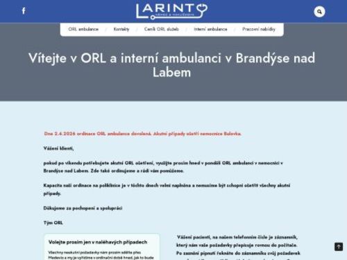 ORL ambulance - Larint - MUDr. Karolína Havlíčková Dostálová