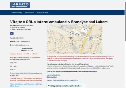 Zobrazit webové stránky ORL ambulance - Larint - MUDr. Karolína Havlíčková Dostálová