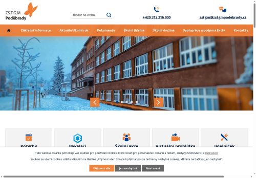 Webové stránky Základní škola T.G.Masaryka Poděbrady, Školní 556, okres Nymburk, Poděbrady