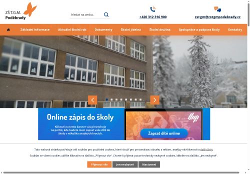 Webové stránky Základní škola T.G.Masaryka Poděbrady, Školní 556, okres Nymburk, Poděbrady