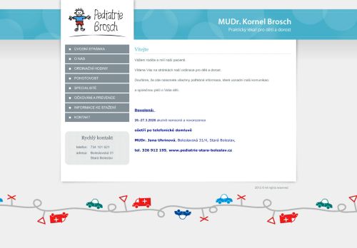Zobrazit webové stránky Pediatrie Brosch - MUDr. Kornel Brosch