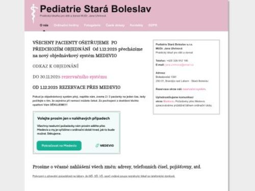 Pediatrie Stará Boleslav - MUDr. Jana Uhrinová