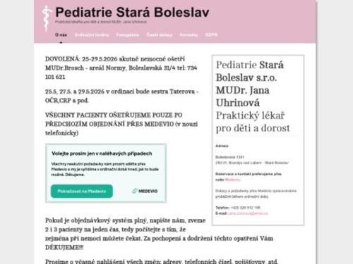 Pediatrie Stará Boleslav - MUDr. Jana Uhrinová