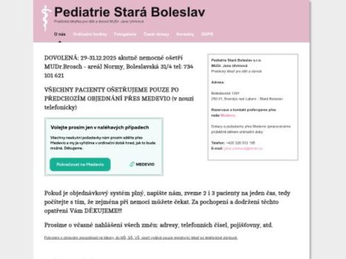 Pediatrie Stará Boleslav - MUDr. Jana Uhrinová