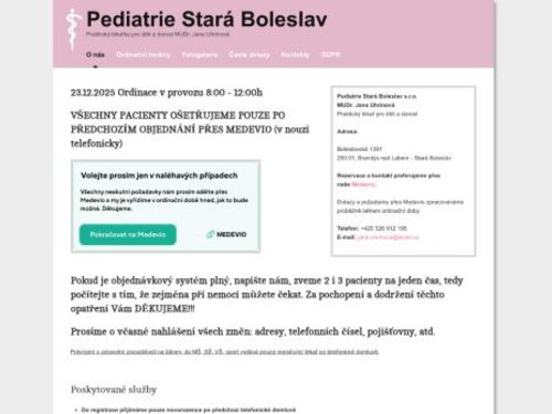 Pediatrie Stará Boleslav - MUDr. Jana Uhrinová