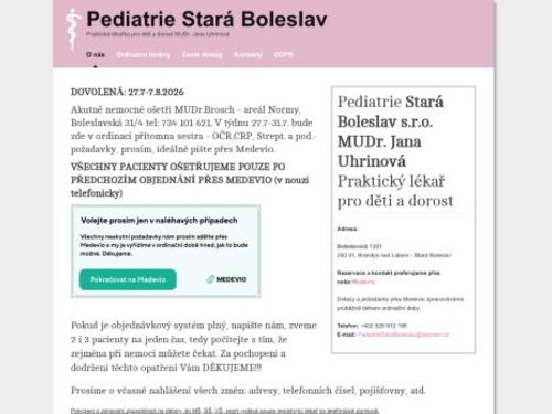 Pediatrie Stará Boleslav - MUDr. Jana Uhrinová