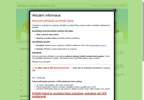 Zobrazit webové stránky Praktický lékař pro děti a dorost - MUDr. Karen Pumrová