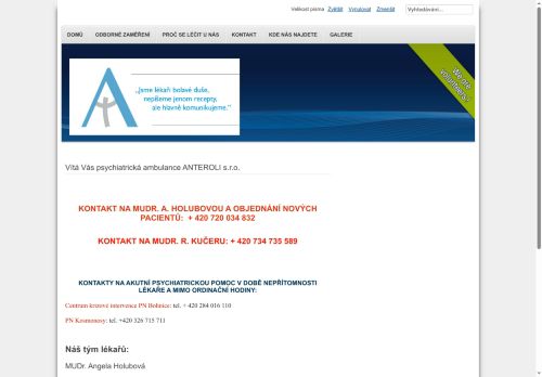 Zobrazit webové stránky Psychiatrická ambulance ANTEROLI s.r.o.