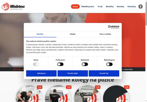 Webové stránky Faiveley Transport Plzeň s.r.o., Přehýšov