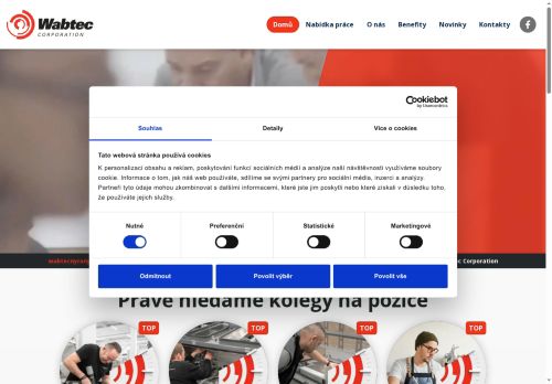 Webové stránky Faiveley Transport Plzeň s.r.o., Přehýšov