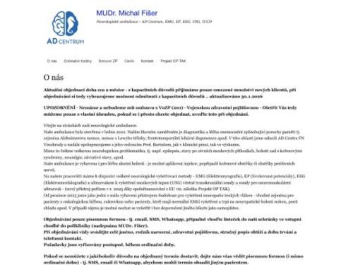 Neurologická ambulance - AD centrum - MUDr. Michal Fišer